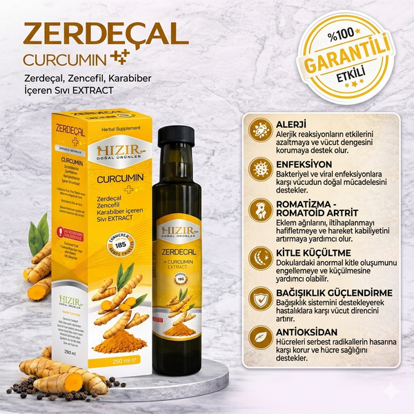 Zerdeçal Ekstraktı Sıvı Ekstre HIZIR DOĞAL ÜRÜNLER