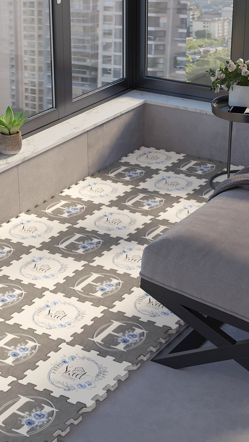 50 x 50 cm 4 Adet BASKILI Mutfak, Balkon ve Oturma Odası Yapbozhalı