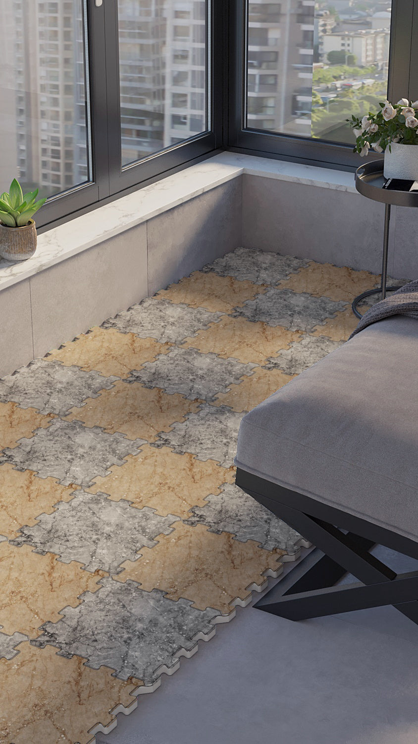 50 x 50 cm 4 Adet BASKILI Mutfak, Balkon ve Oturma Odası Yapbozhalı