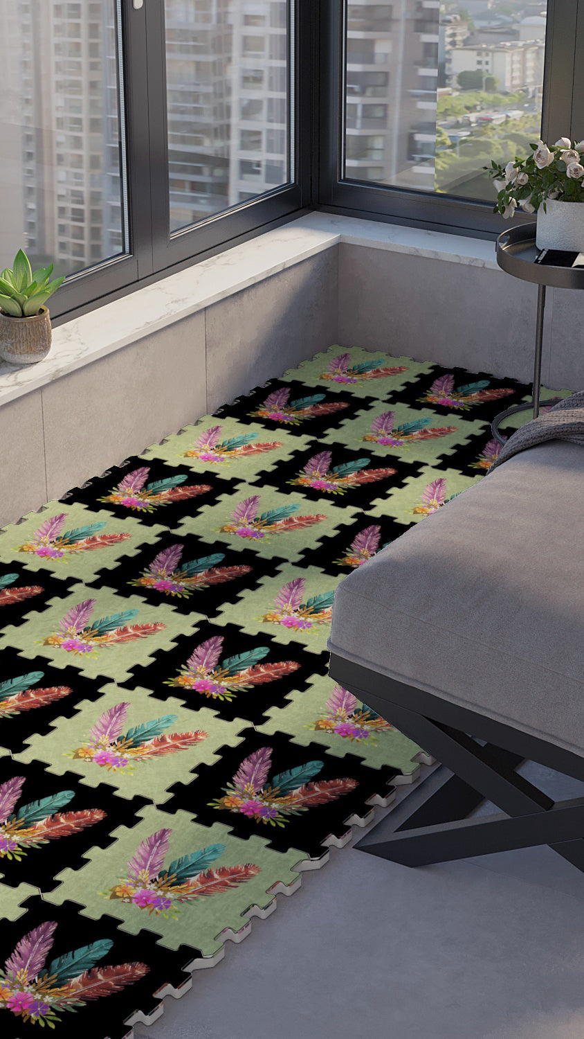 50 x 50 cm 4 Adet BASKILI Mutfak, Balkon ve Oturma Odası Yapbozhalı
