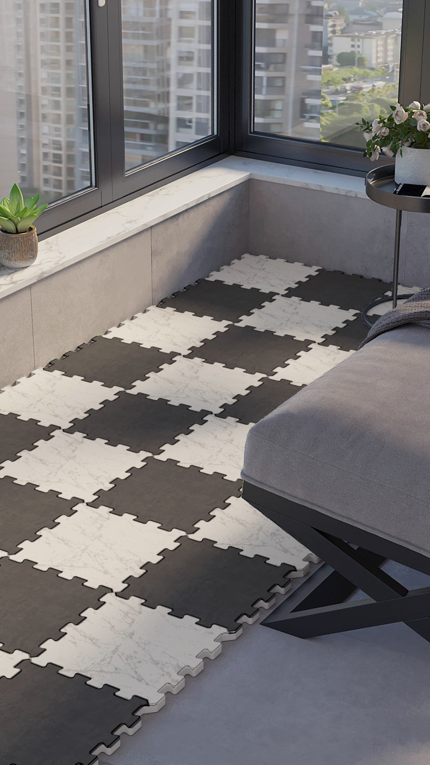 50 x 50 cm 4 Adet BASKILI Mutfak, Balkon ve Oturma Odası Yapbozhalı