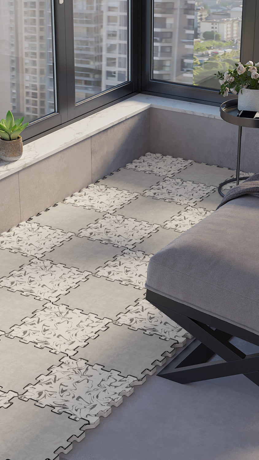 50 x 50 cm 4 Adet BASKILI Mutfak, Balkon ve Oturma Odası Yapbozhalı