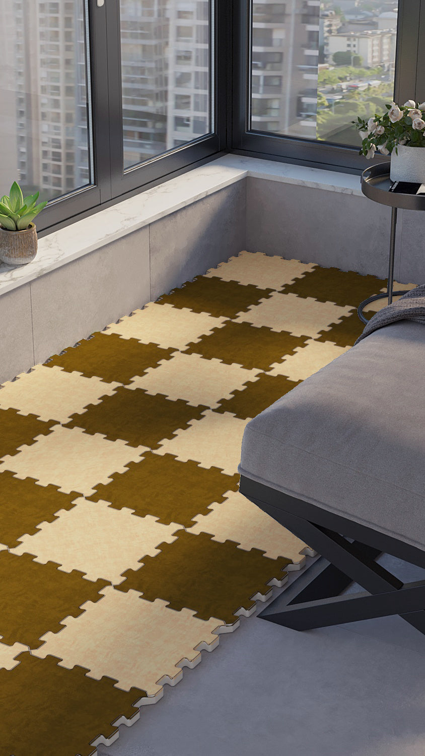 50 x 50 cm 4 Adet BASKILI Mutfak, Balkon ve Oturma Odası Yapbozhalı