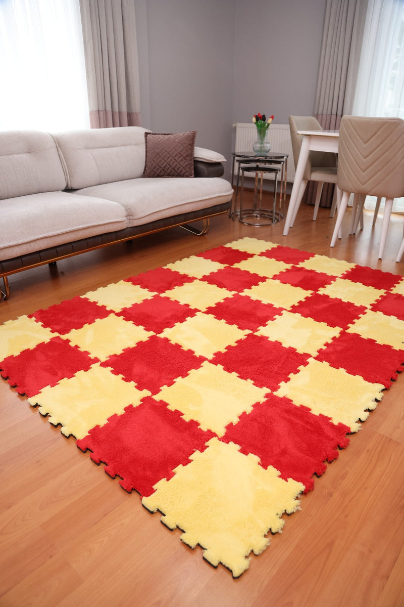 50 X 50  cm 10 Adet PELÜŞ KOMBİN YAPBOZ PUZZLE HALILAR İKRACELİK