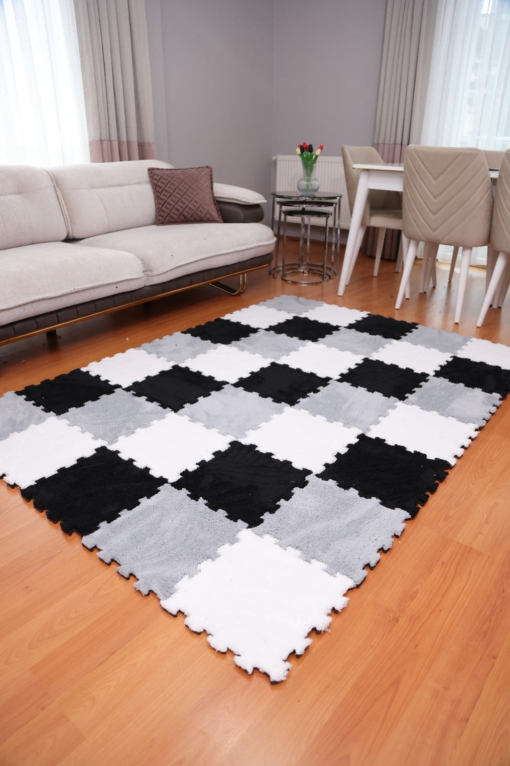 50 X 50  cm 10 Adet PELÜŞ KOMBİN YAPBOZ PUZZLE HALILAR İKRACELİK
