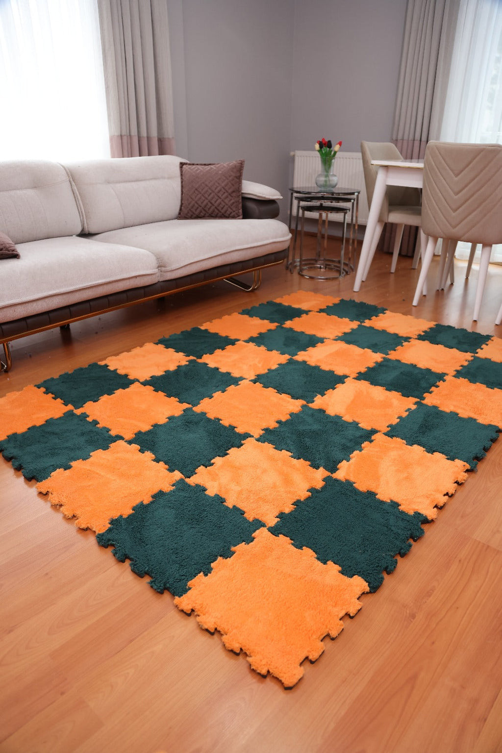 50 X 50  cm 10 Adet PELÜŞ KOMBİN YAPBOZ PUZZLE HALILAR İKRACELİK