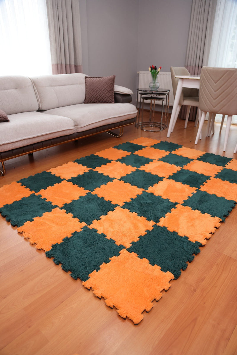 50 X 50  cm 10 Adet PELÜŞ KOMBİN YAPBOZ PUZZLE HALILAR İKRACELİK